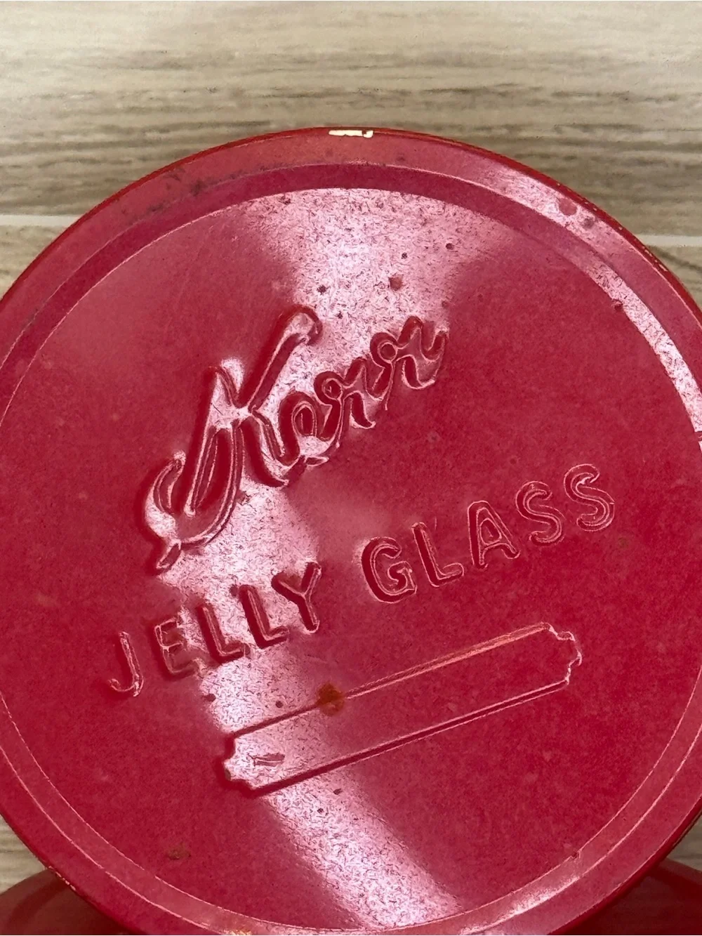 Vintage 1940’s -1950’s Kerr Ribbed Glass Jelly Jam Jars with Red Lids - Set of 6